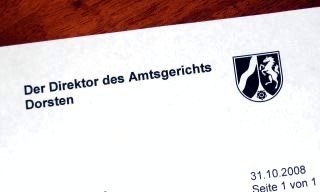 Brief des Amtsgerichtsdirektors Brief des Amtsgerichtsdirektors